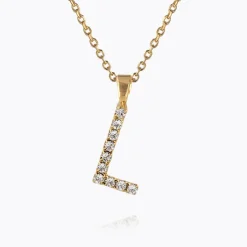 Mini Letter Necklace L/Crystal