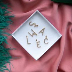 Mini Letter Necklace L/Crystal