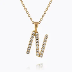 Mini Letter Necklace N/Crystal