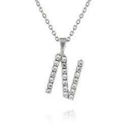 Mini Letter Necklace N/Crystal