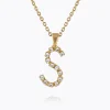Mini Letter Necklace S/Crystal
