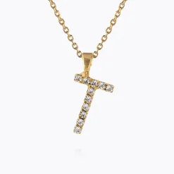Mini Letter Necklace T/Crystal