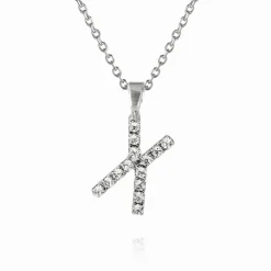 Mini Letter Necklace X/Crystal