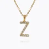 Mini Letter Necklace Z/Crystal