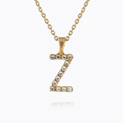 Mini Letter Necklace Z/Crystal