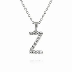 Mini Letter Necklace Z/Crystal