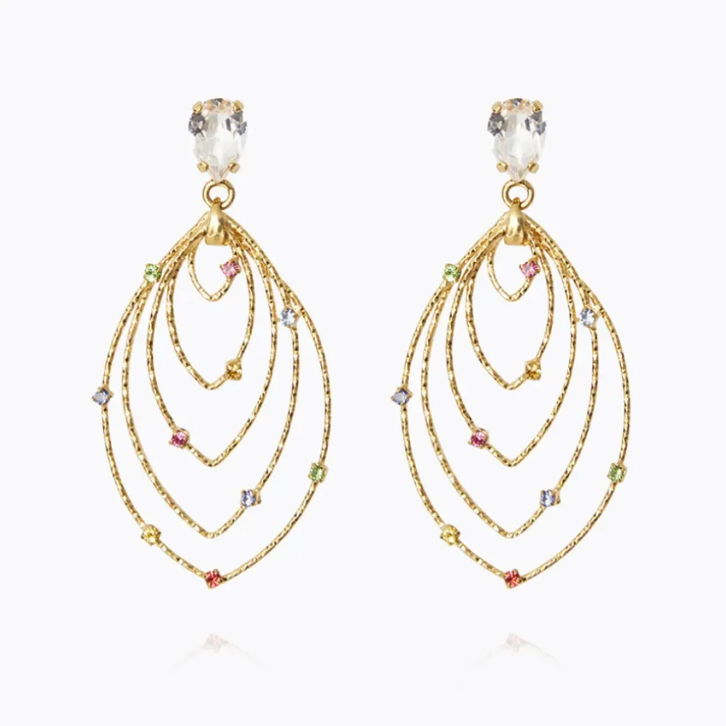 Mini Lotus Earrings/Rainbow Combo