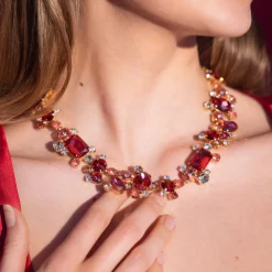 Noora Necklace/Mulberry Red Combo