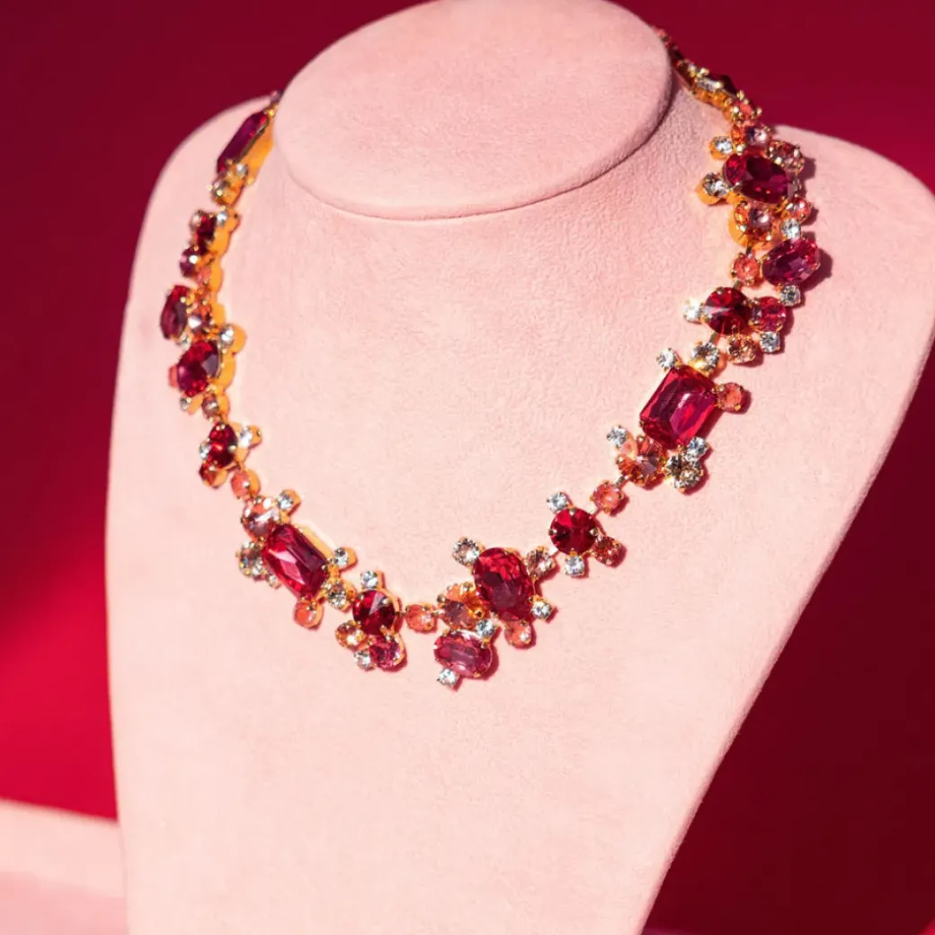 Noora Necklace/Mulberry Red Combo