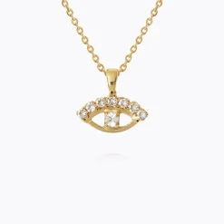 Petite Greek Eye Necklace/Crystal