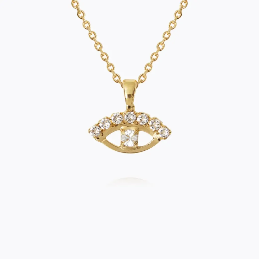 Petite Greek Eye Necklace/Crystal