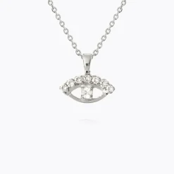 Petite Greek Eye Necklace/Crystal