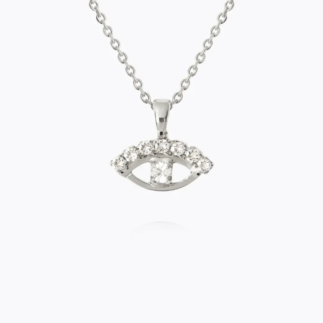 Petite Greek Eye Necklace/Crystal