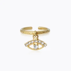 Petite Greek Eye Ring/Crystal