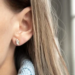 Petite Navette Earrings/Crystal
