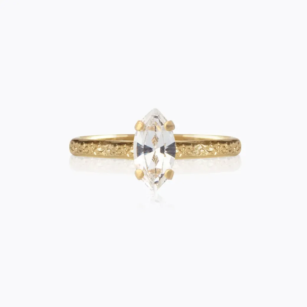 Petite Navette Ring/Crystal