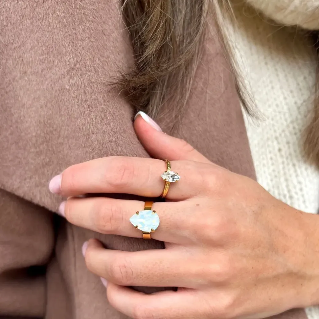 Petite Navette Ring/Crystal